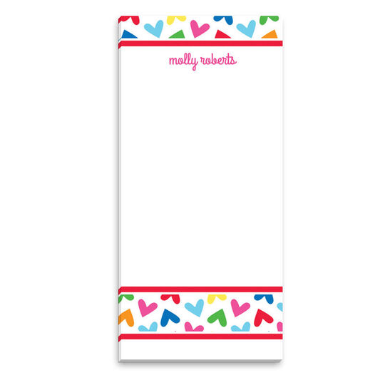 Hearts and Rainbows List Notepad